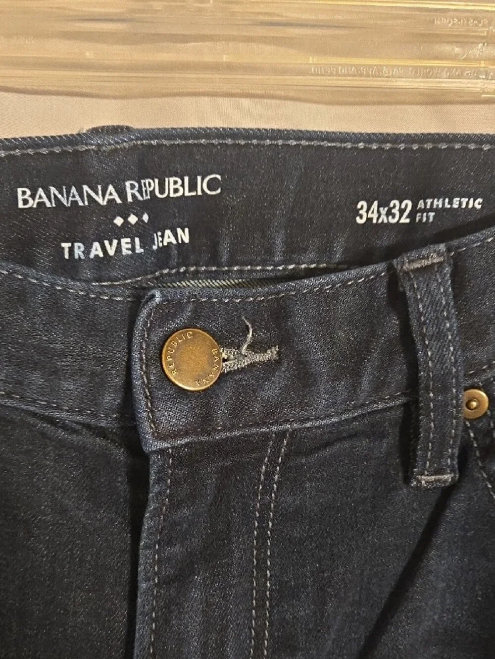 Banana Republic Dark Indigo Mens Athletic Fit Jeans Size 34x32